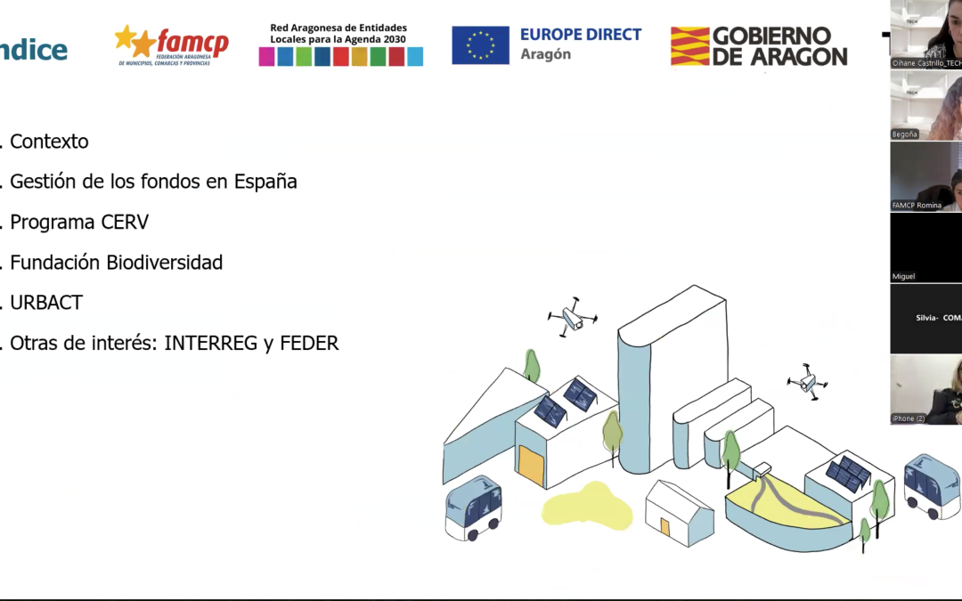Webinar sobre convocatorias de fondos europeos en vigor para Aragón